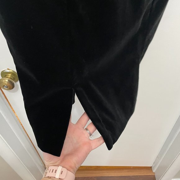 Vintage - Laura Ashley Dress 3/4 Sleeve Velvet Black Size 10 - Picture 4 of 4